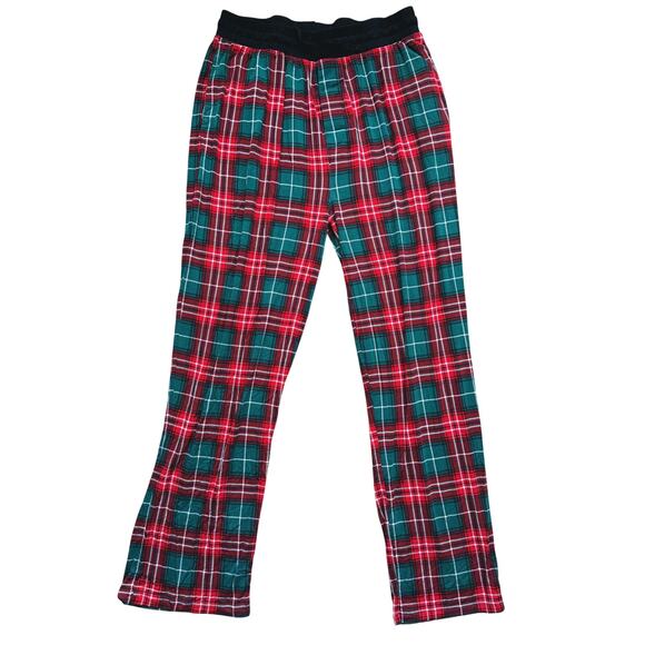 Little Sleepies Womens Christmas PJ Pants Large Red Green Tartan Plaid Cozy - Picture 1 of 3